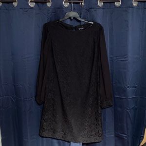 Lace black shift dress sheet arms 16w